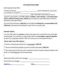 Authorization form TAF