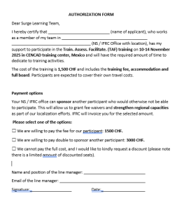Authorization form TAF